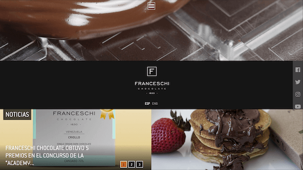 Website de Franceschi Chocolate