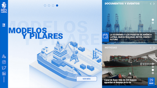 Website de la Red de Puertos de Latinoamérica
