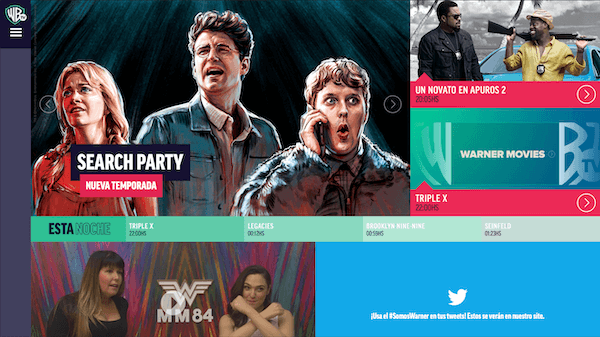 Website de Warner Channel para Lationamérica